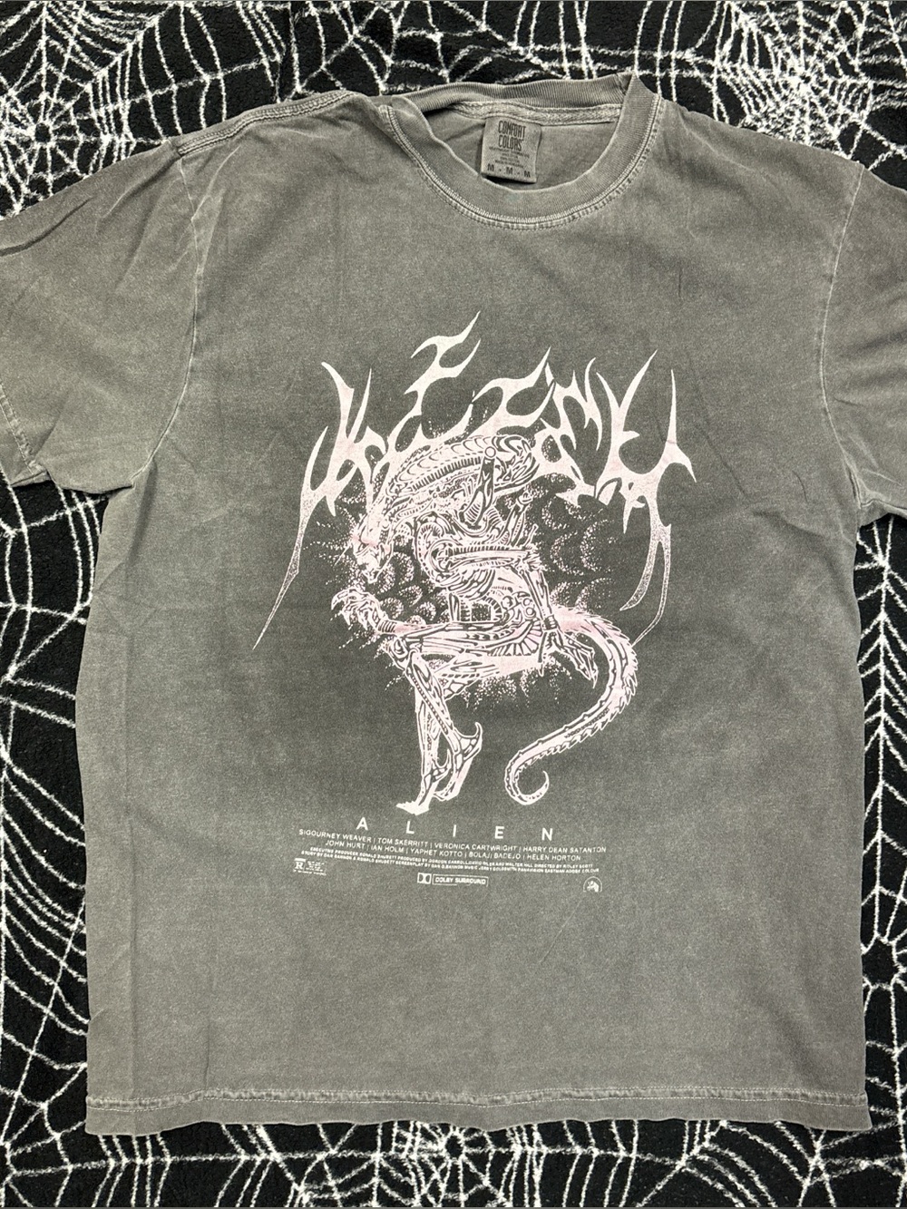 Alien Graphic Tee with Pink Illustration